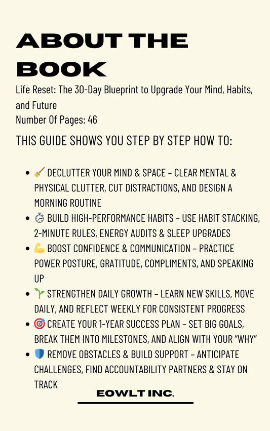 LIFE RESET - The 30-Day Blueprint to Upgrade Your Mind, Habits, and Future